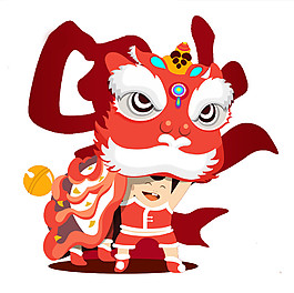 卡通新年舞獅PNG元素