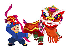 中国风传统舞狮表演