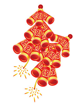 福字禮花元素