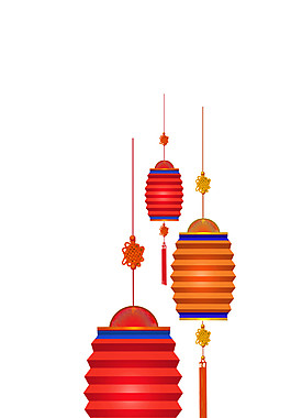 創(chuàng)意新年中國結花燈元素