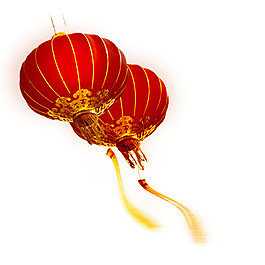 喜慶新年大紅燈籠PNG元素