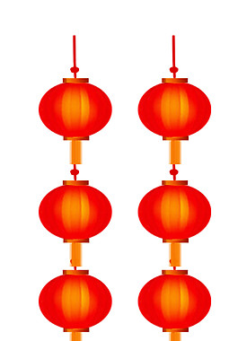 紅色喜慶新年燈籠PNG元素