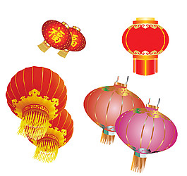 多款中式新年花燈元素