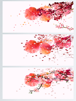 粉色梅花广告背景图案