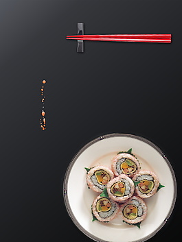 日本料理壽司美食海報