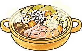 卡通火鍋食材PNG元素