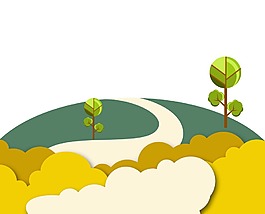 卡通郊外公路图PNG元素