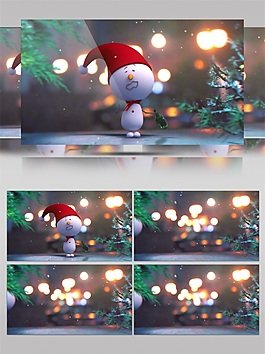 是白色雪人圣誕節(jié)視頻素材