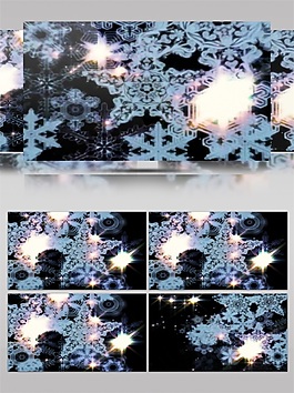 雪花五角星圣誕節(jié)視頻素材