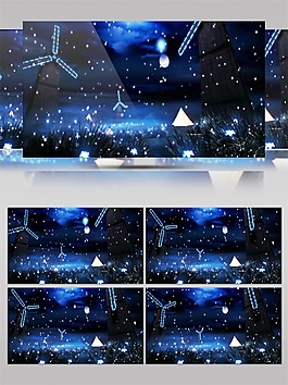 藍(lán)色雪夜誕節(jié)視頻素材