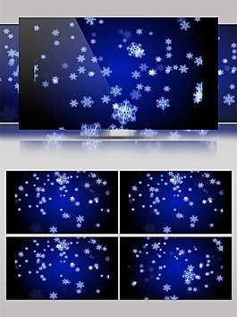 藍(lán)色雪花圣誕節(jié)視頻素材