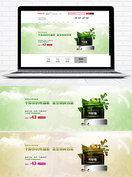 绿色清新化妆品护肤品海报banner