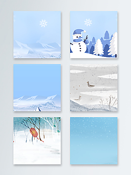 简约冬季雪景主图背景