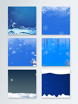 藍色冬季雪雪花主圖背景