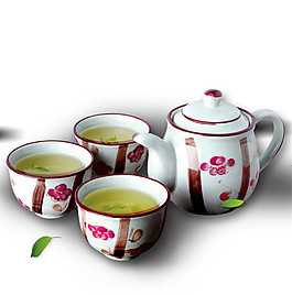 清新淡雅紅色梅花茶杯產品實物