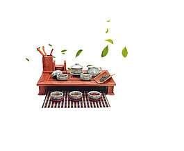 清新文雅木制茶具产品实物