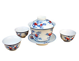 清新藍(lán)色花紋茶具產(chǎn)品實(shí)物