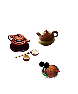 现代雅致褐色茶壶产品实物