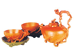 雅致金褐色茶具产品实物