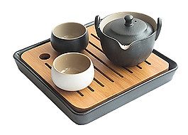 简约深灰色茶具产品实物