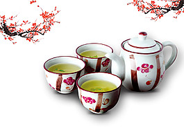 清新梅花茶具產品實物