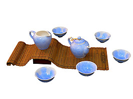 清新亮藍(lán)色茶杯產(chǎn)品實(shí)物