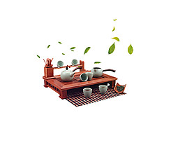 简约清新木制茶盘产品实物