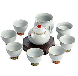 清新簡約白色茶具產品實物