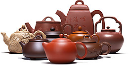 雅致紅褐色茶具產品實物