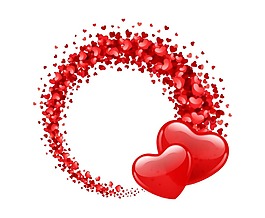 卡通旋轉(zhuǎn)飛舞紅心png元素