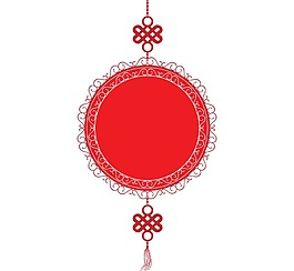红色喜庆中国挂饰png元素