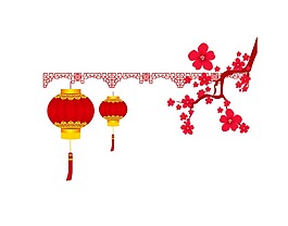 卡通春節(jié)喜慶裝飾png元素