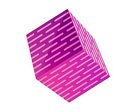 創(chuàng)意紫紅色正方體png元素
