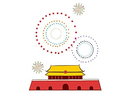 卡通普天同慶國慶節(jié)png元素