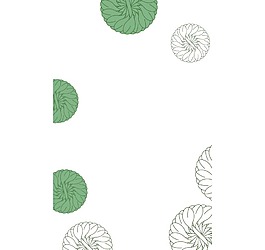 卡通白绿圆形花朵png元素