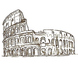 卡通古羅馬斗獸場png元素