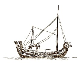 卡通航行龍舟png元素