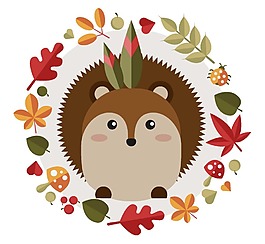 創(chuàng)意樹葉狐貍png元素
