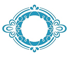 創(chuàng)意藍色花紋邊框png元素