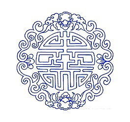 創(chuàng)意藍(lán)色中國風(fēng)剪紙png元素