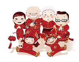 創(chuàng)意紅色喜慶團(tuán)圓png元素