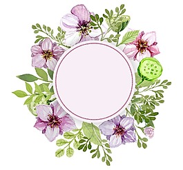 創(chuàng)意植物花朵花環(huán)png元素