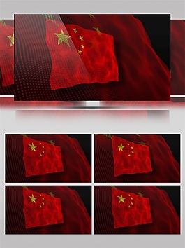 流光五星紅旗高清視頻素材