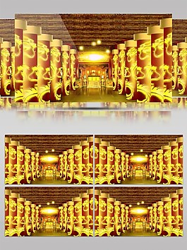 高清黄色精致柱子视频素材