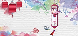 中國(guó)風(fēng)紅色燈籠元旦背景