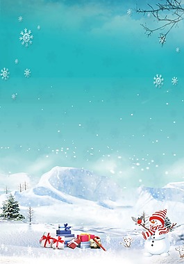 喜慶圣誕節(jié)雪人背景
