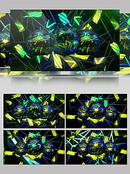 動(dòng)感黃綠色絲帶特效視頻素材