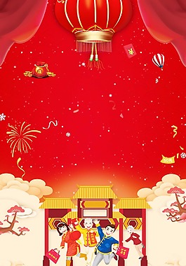 喜慶春節燈籠背景