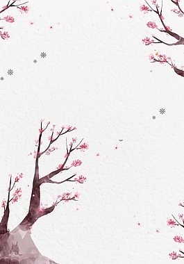水墨浪漫花瓣背景