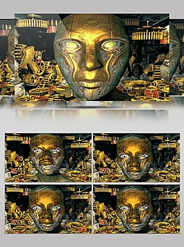 古埃及經典金頭高清視頻素材